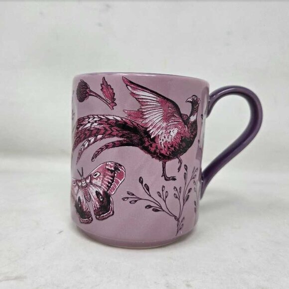 New Anthropologie Elin lilac harvest mug with birds & butterflies - Picture 2 of 8